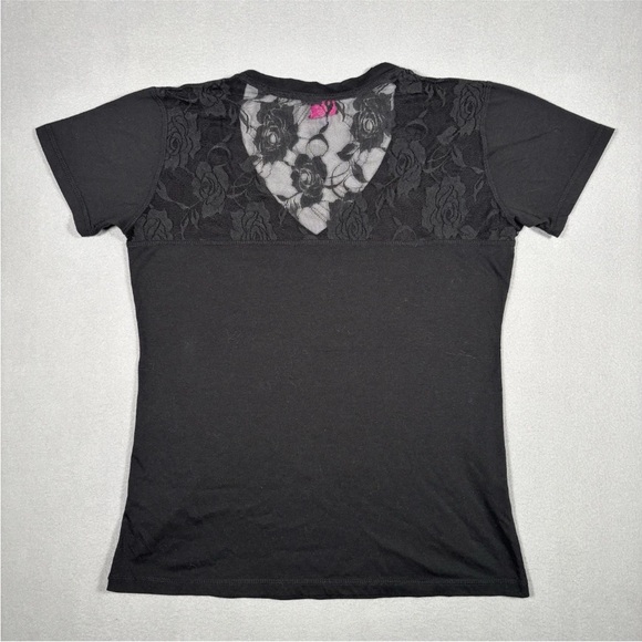 Fatal Clothing Tee Shirt Women’s XLarge Black Skull Grunge Punk Rock Skater Lace - Picture 6 of 7